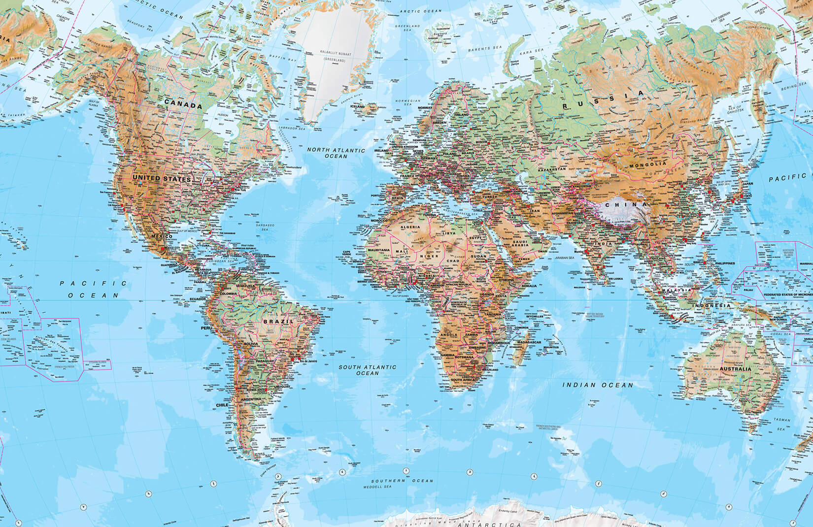 World Map With Countries Labeled