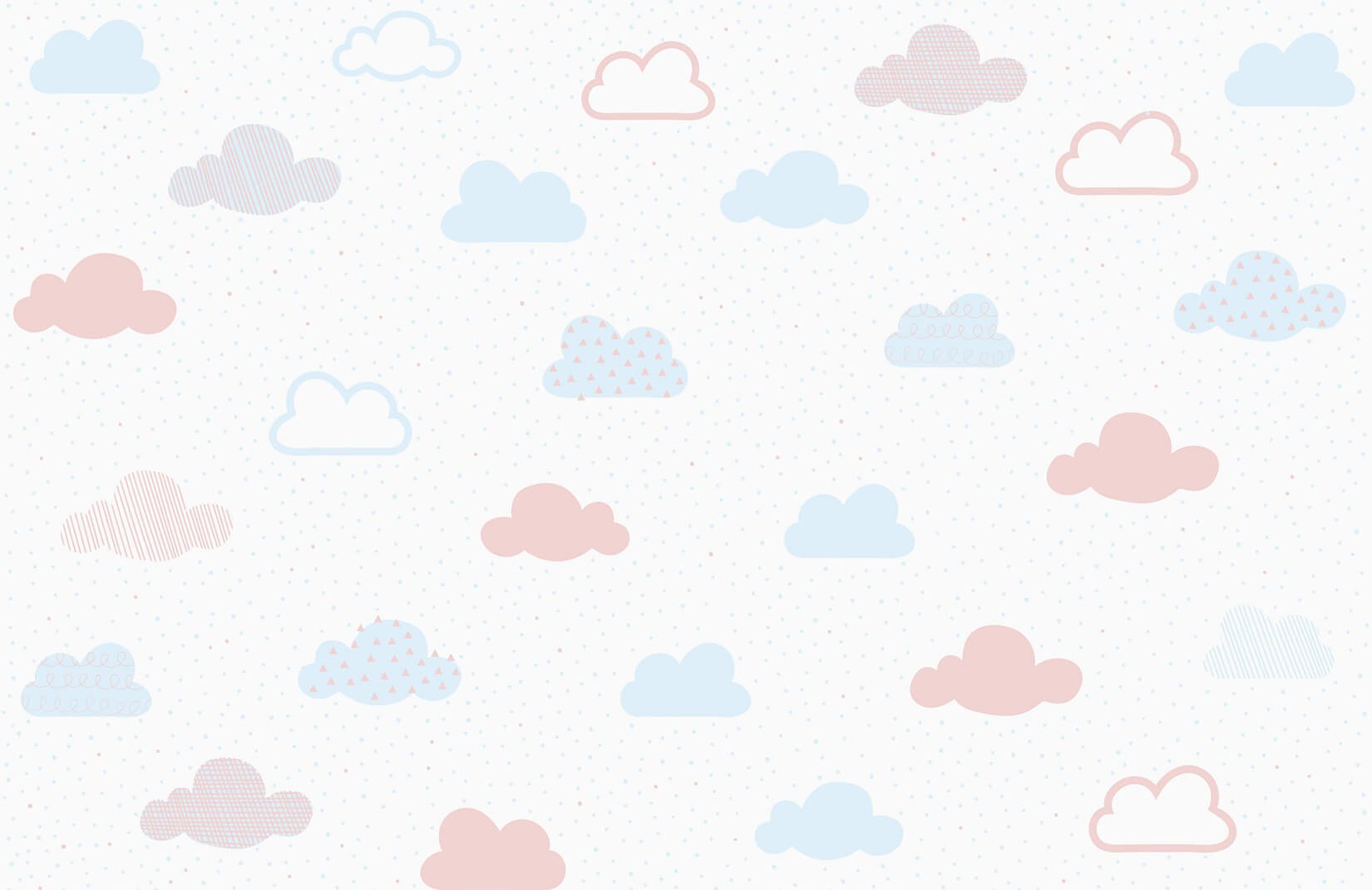 Nursery Cloud Wallpaper | Pastel Pink & Grey Print ...