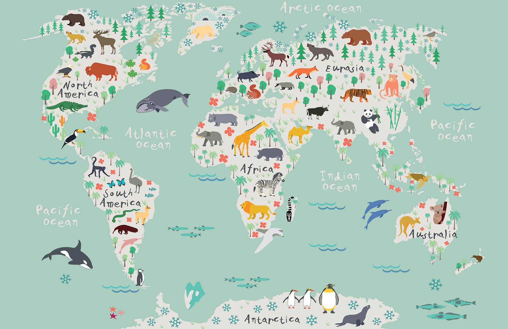 World Map Wallpaper Atlas Wall Murals Murals Wallpaper